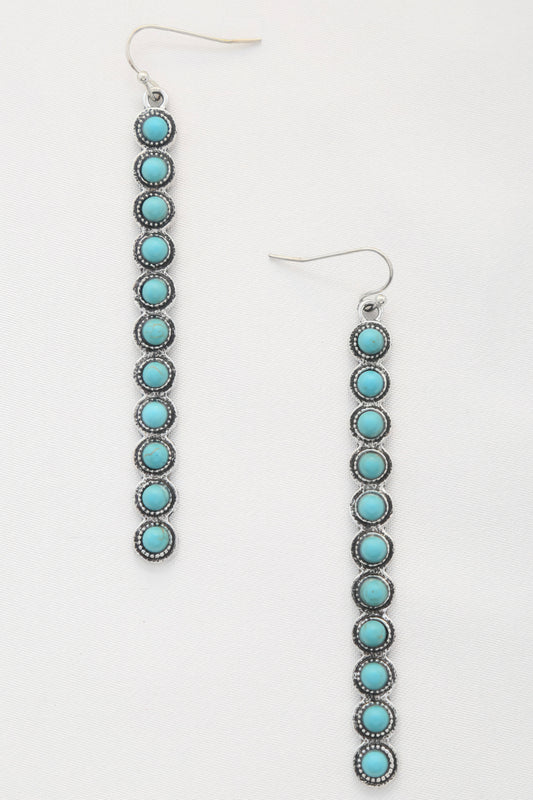 Rodeo Western Round Bead Dangle Earrings