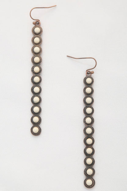Rodeo Western Round Bead Dangle Earrings