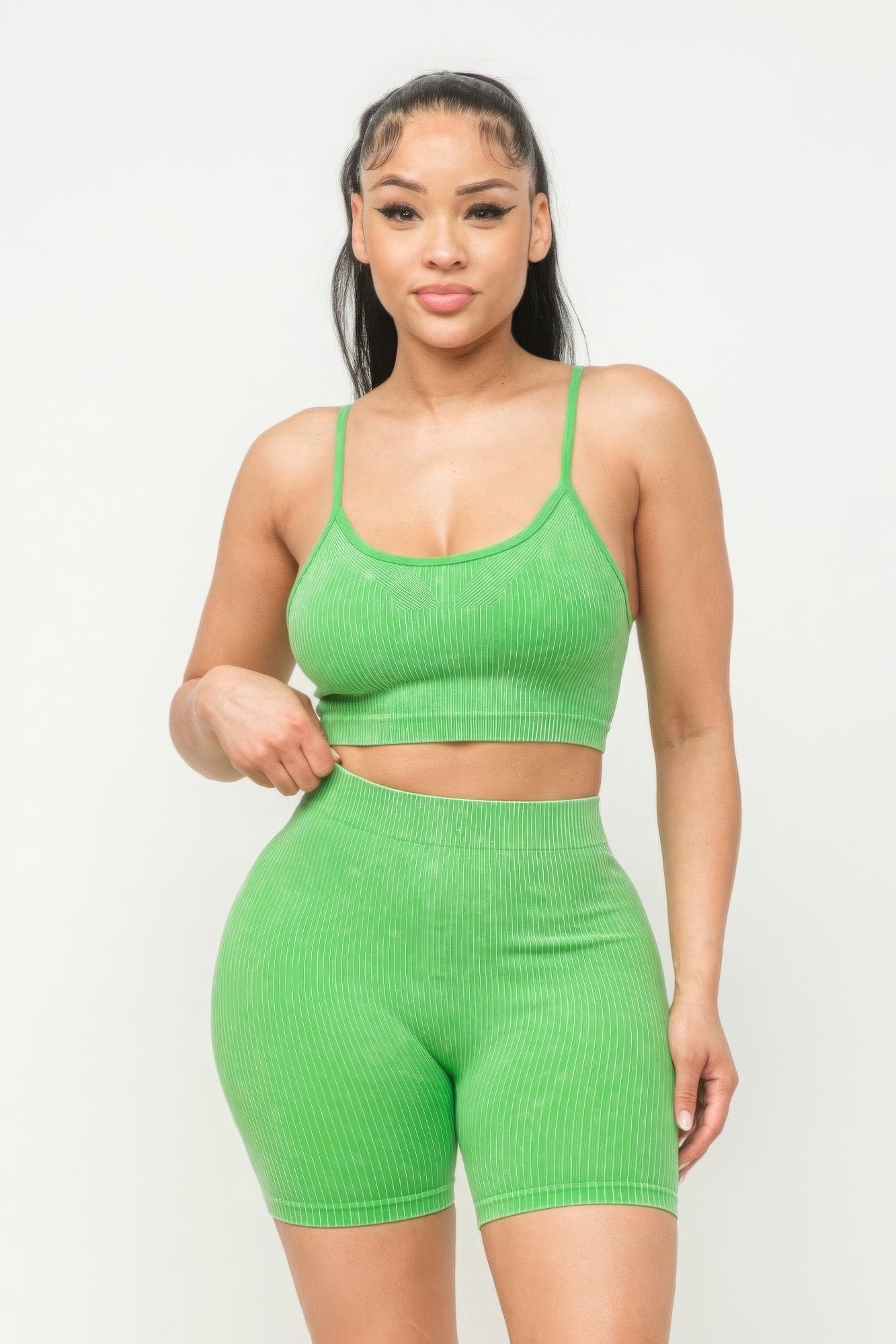 Washed Seamless Tank Top & Shorts Set