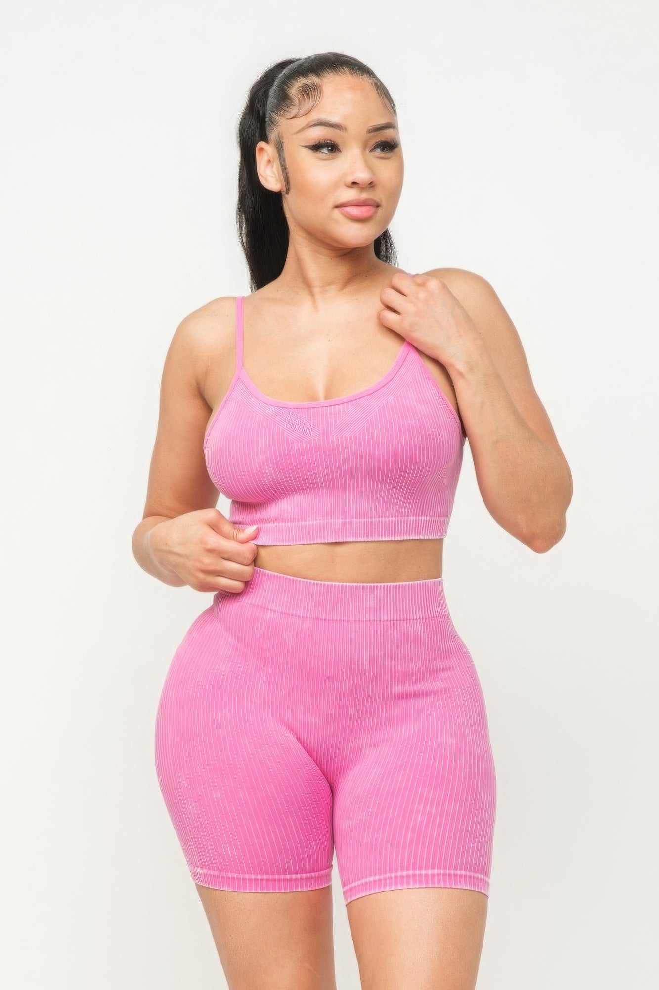 Washed Seamless Tank Top & Shorts Set