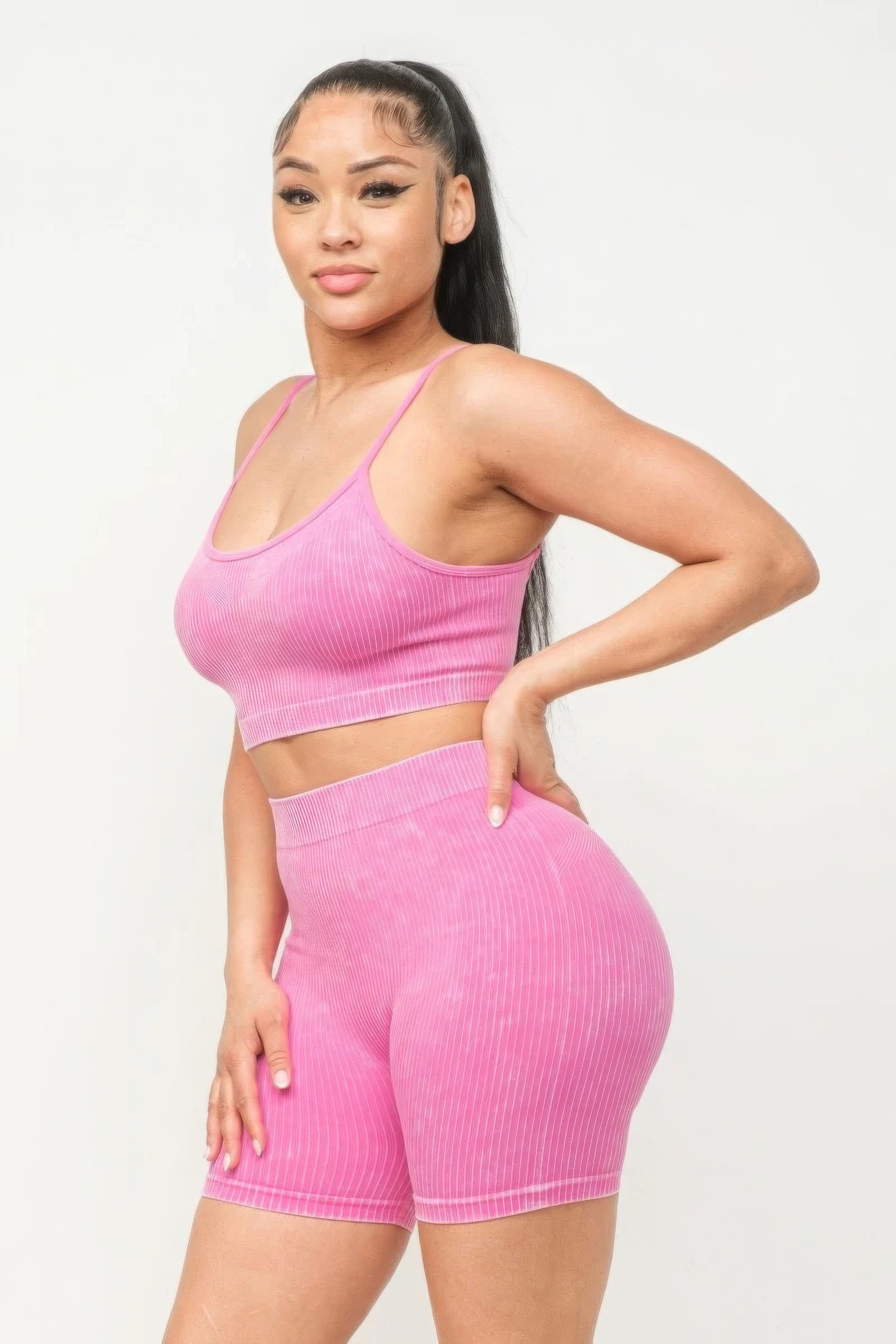 Washed Seamless Tank Top & Shorts Set