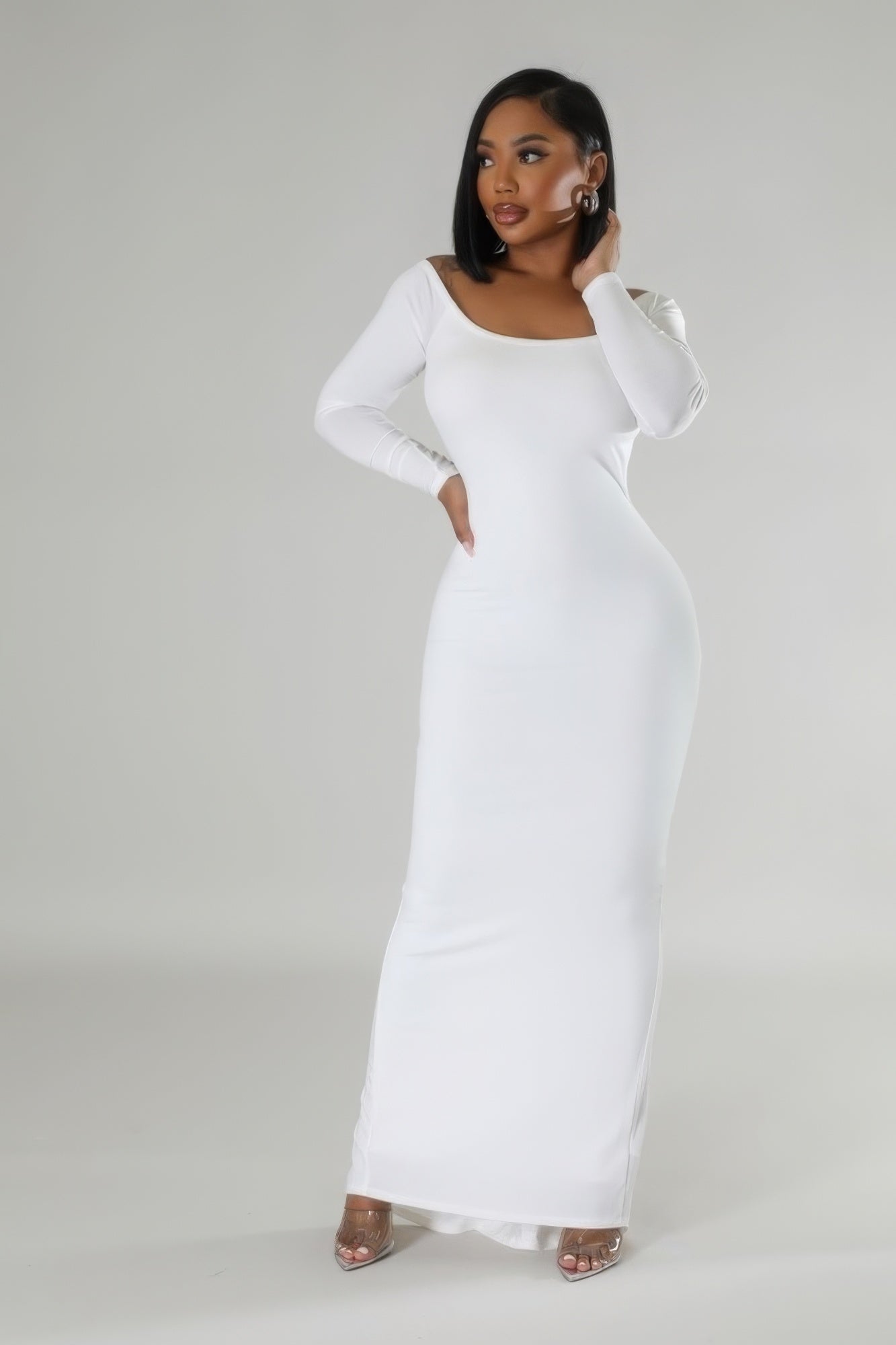 Long Sleeve Stretch Maxi Dress