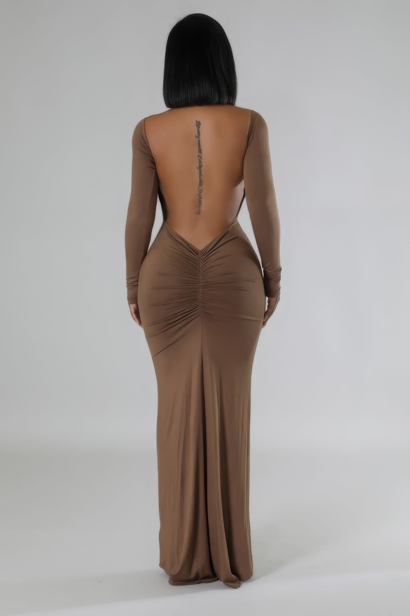 Long Sleeve Stretch Maxi Dress