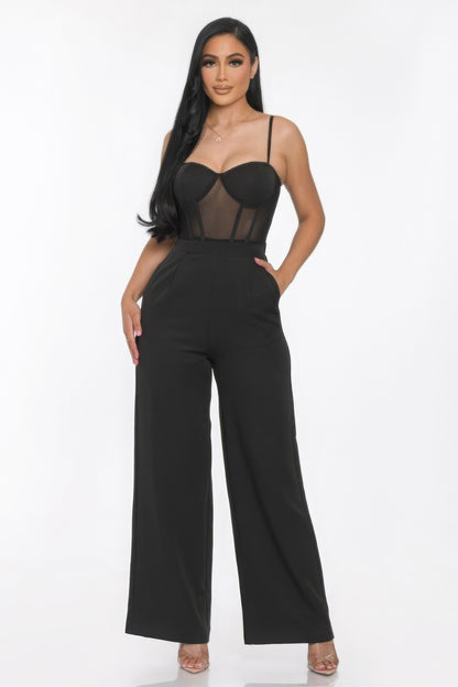 Bustier Top Wide Leg Jumpsuit