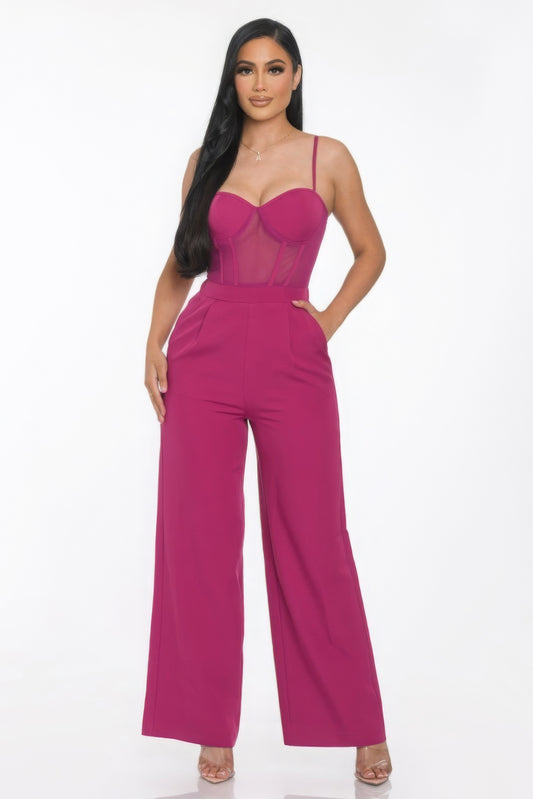 Bustier Top Wide Leg Jumpsuit