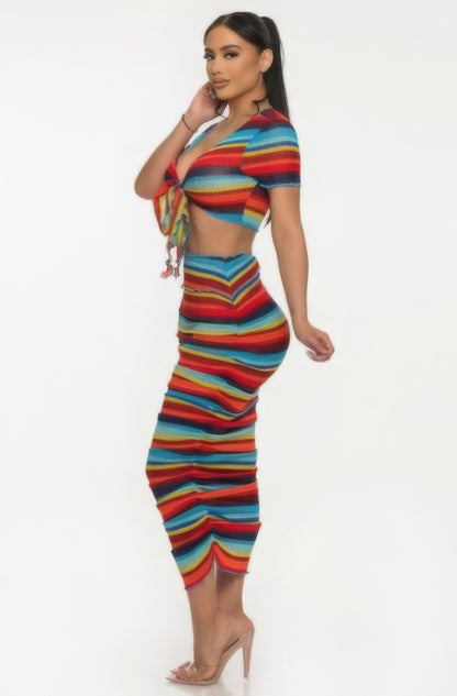 Color Me Beach Sarong Skirt Set