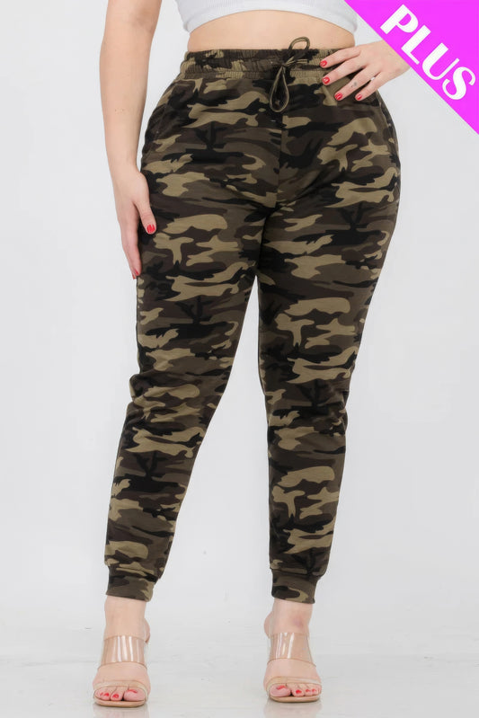 Plus Size French Terry Camo Joggers