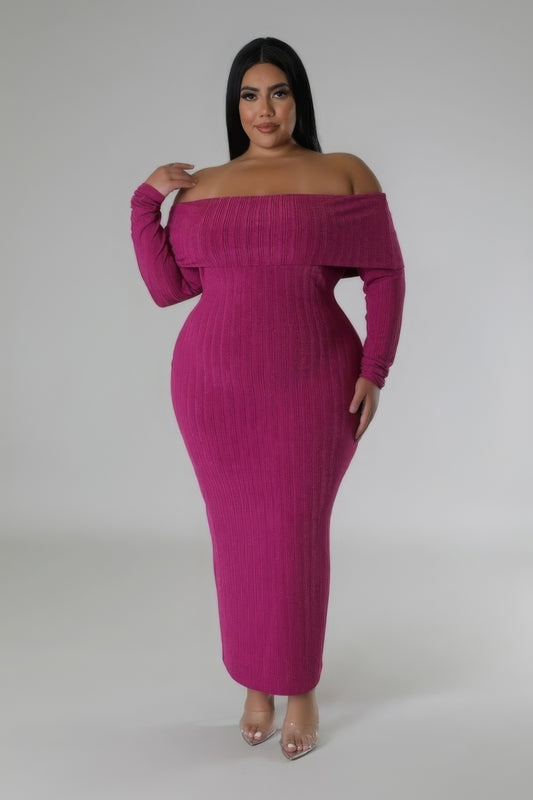 Plus Size Off Shoulder Dress