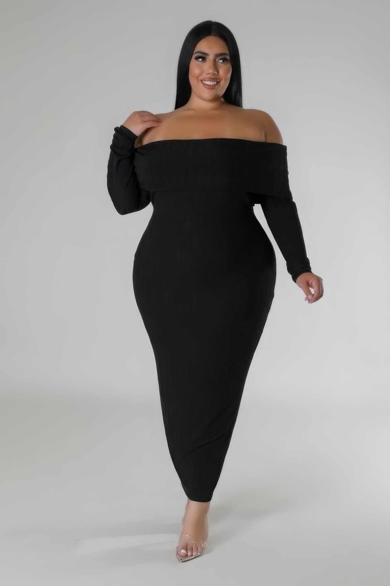 Plus Size Off Shoulder Dress