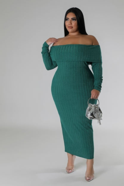 Plus Size Off Shoulder Dress