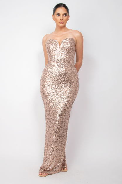 Sequin Crisscross Tube Dress