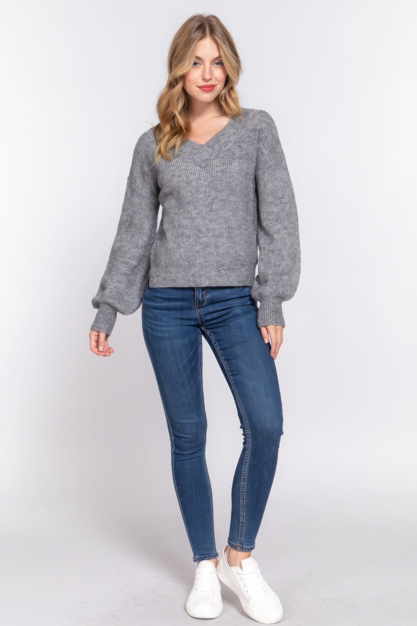 Long Sleeve V Neck Sweater