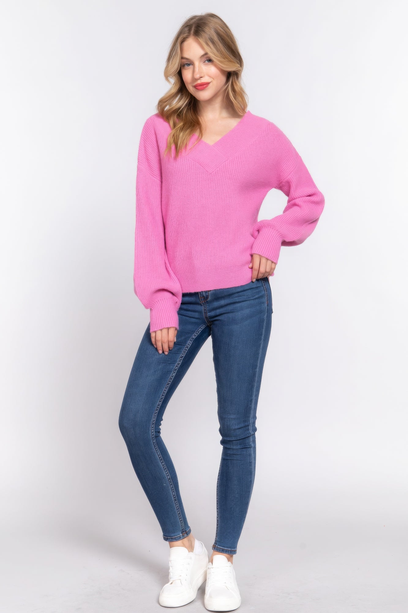 Long Sleeve V Neck Sweater