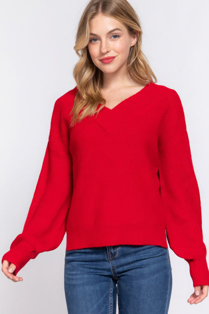 Long Sleeve V Neck Sweater