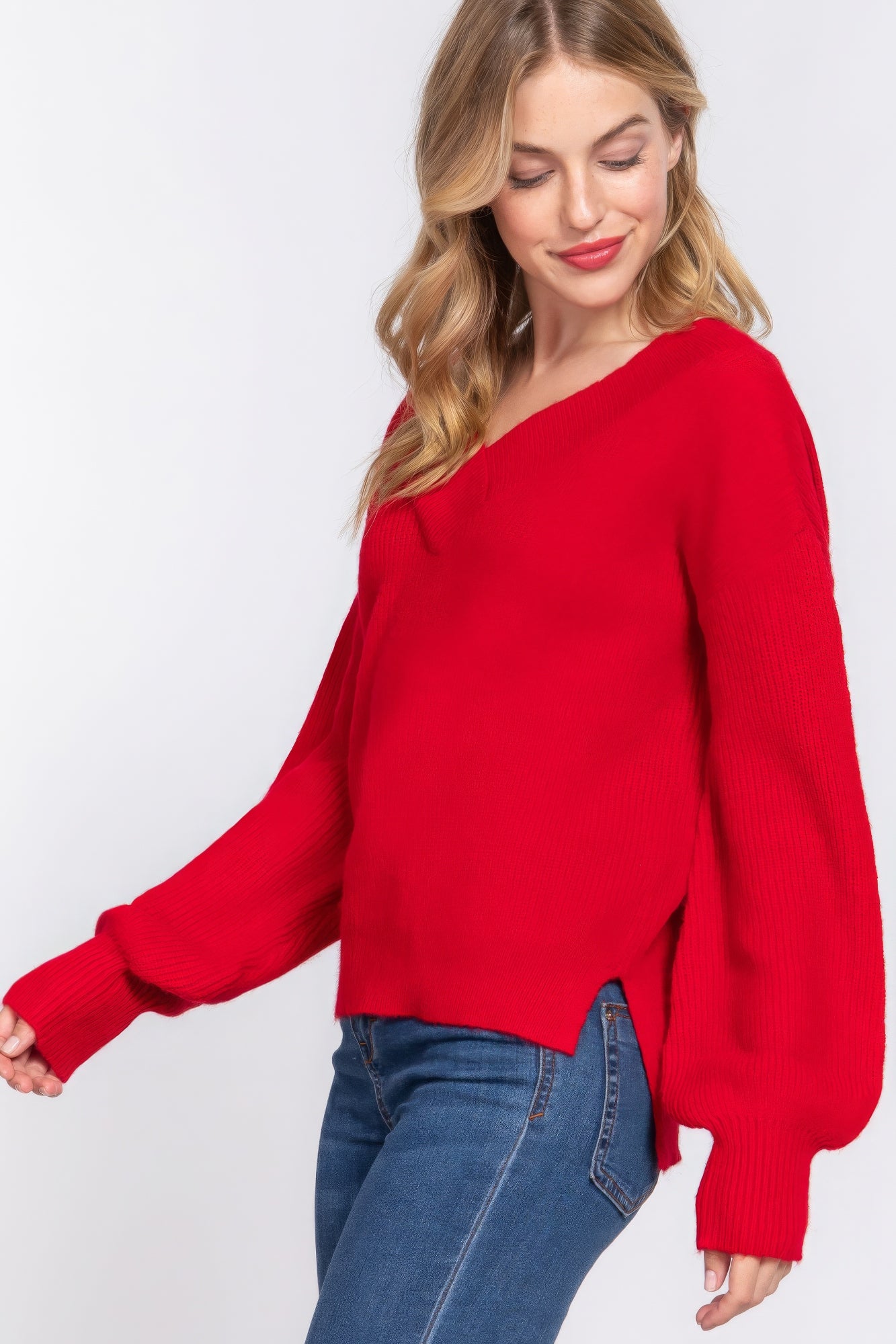 Long Sleeve V Neck Sweater