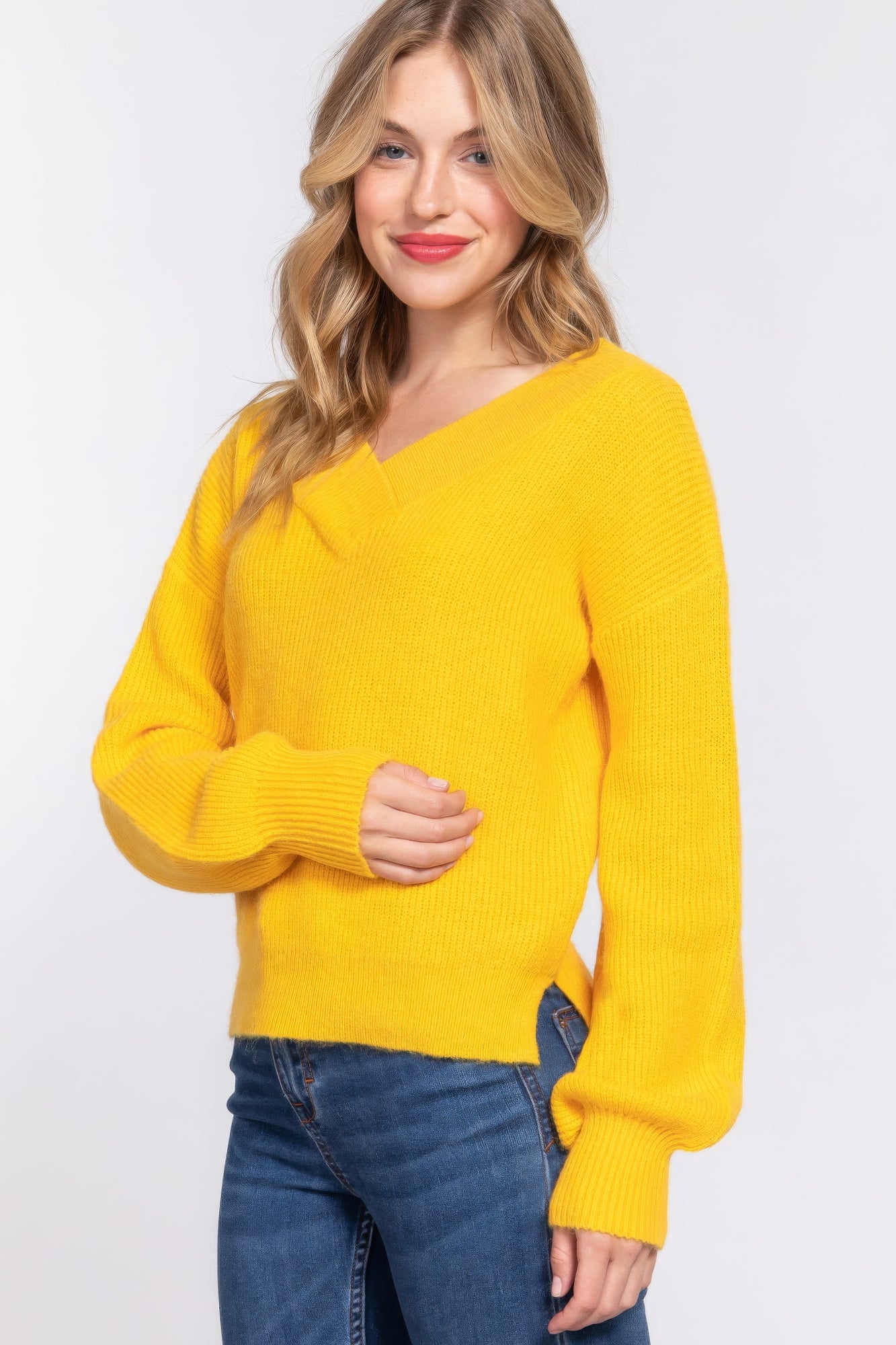 Long Sleeve V Neck Sweater