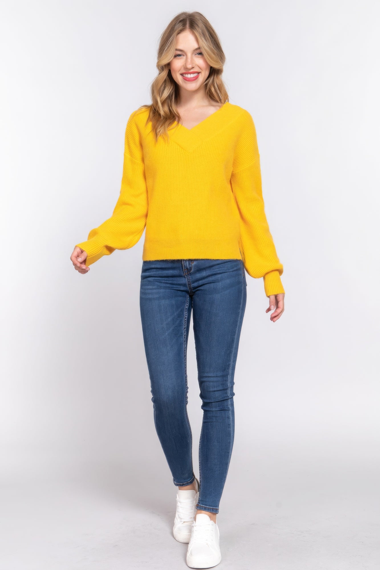 Long Sleeve V Neck Sweater