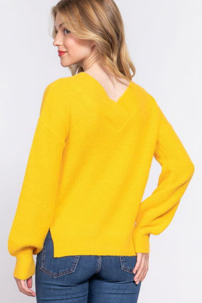 Long Sleeve V Neck Sweater