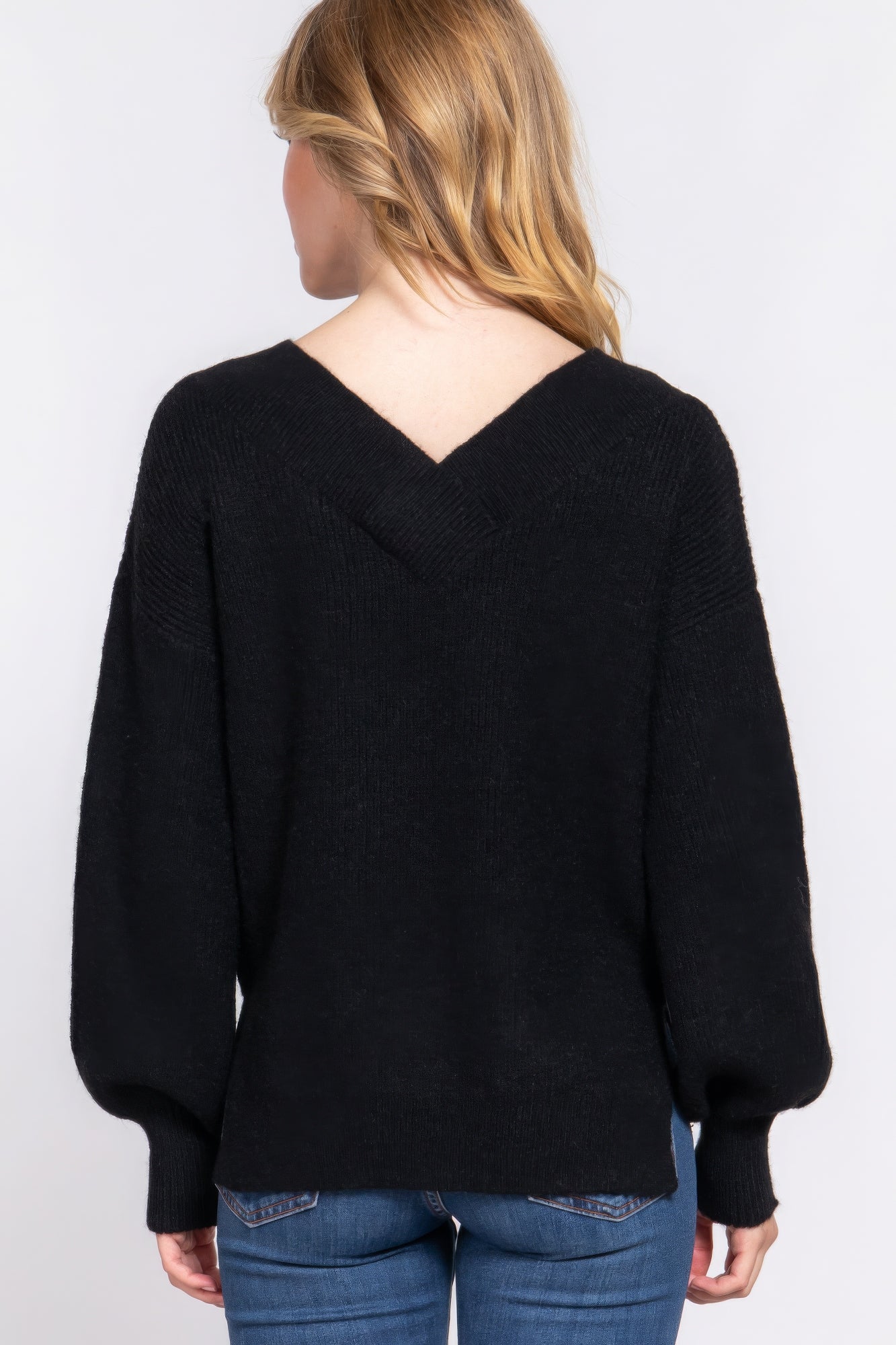 Long Sleeve V Neck Sweater