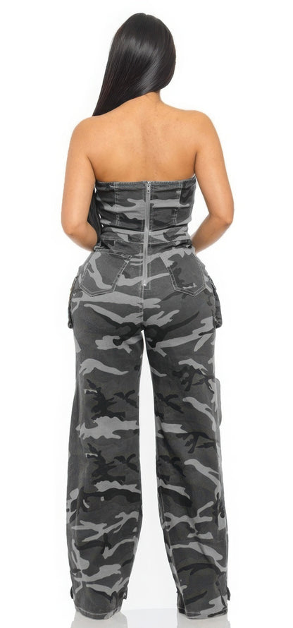 Camouflage Tube Jumpsuit