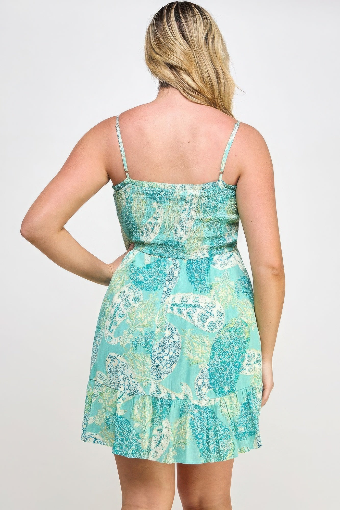 Plus Size Floral Smocked Mini Dress