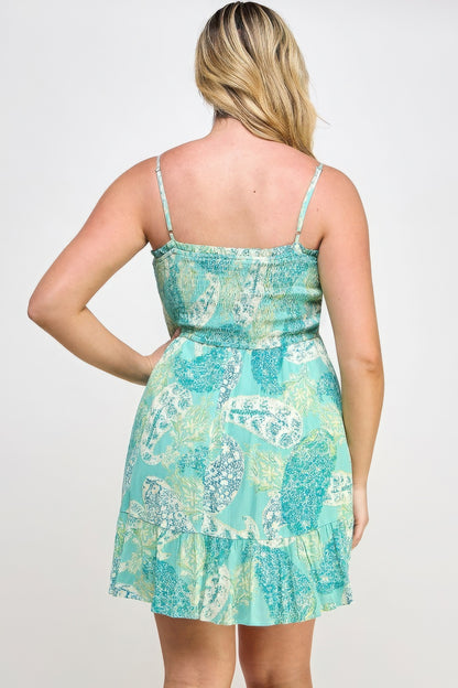 Plus Size Floral Smocked Mini Dress