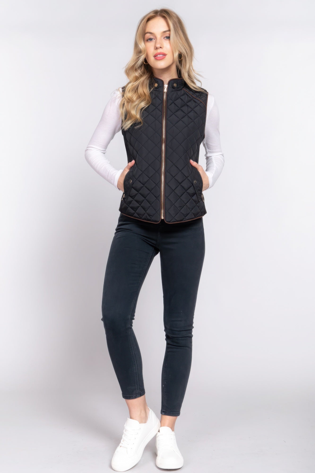 Suede Quilted Padding Vest