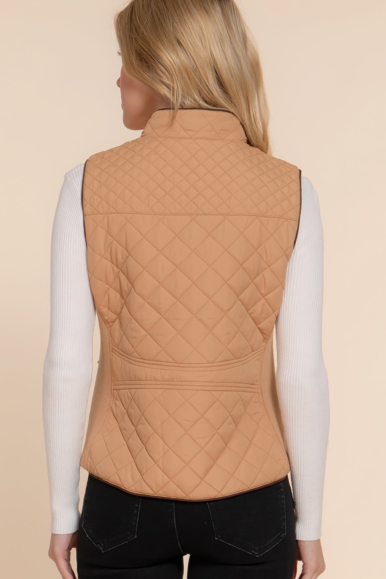 Suede Quilted Padding Vest