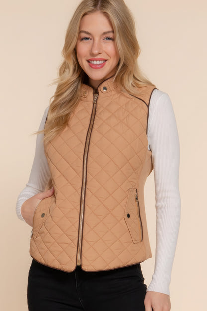 Suede Quilted Padding Vest