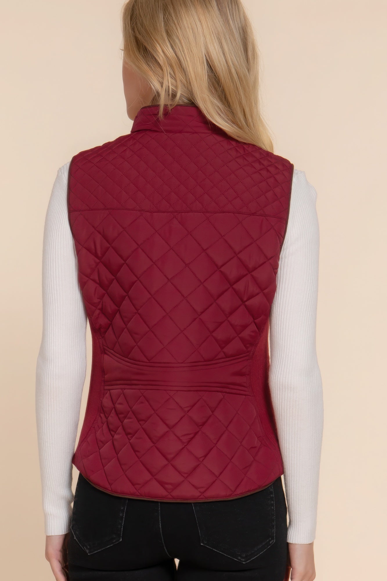 Suede Quilted Padding Vest