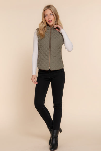 Suede Quilted Padding Vest