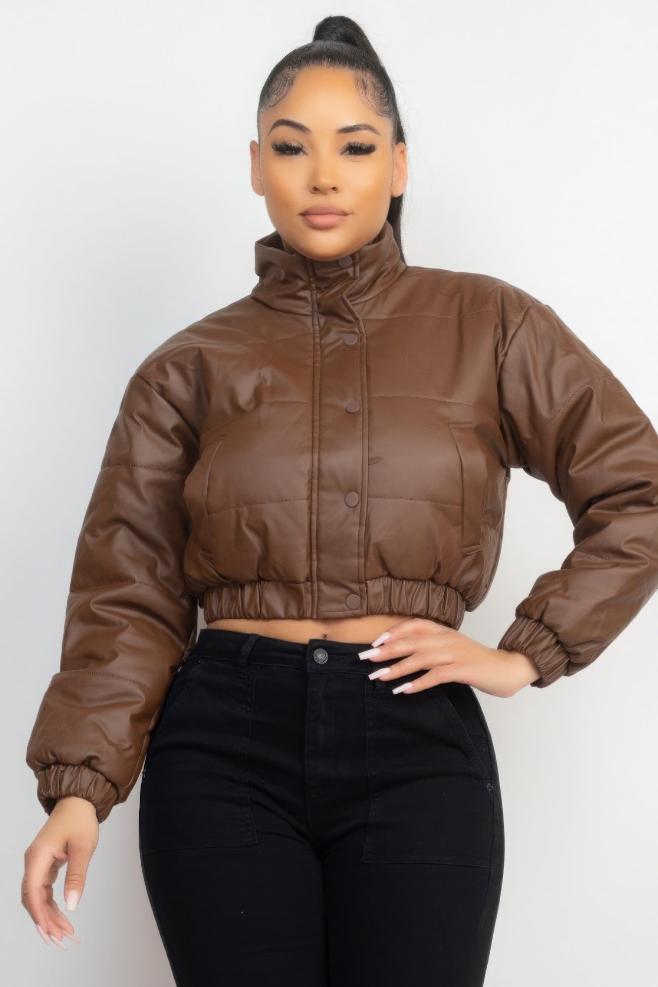 Puffer Padded Crop Jacket