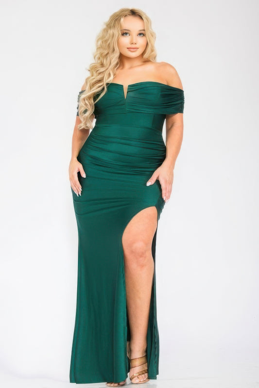 Plus Size Off Shoulder Party Maxi Dress