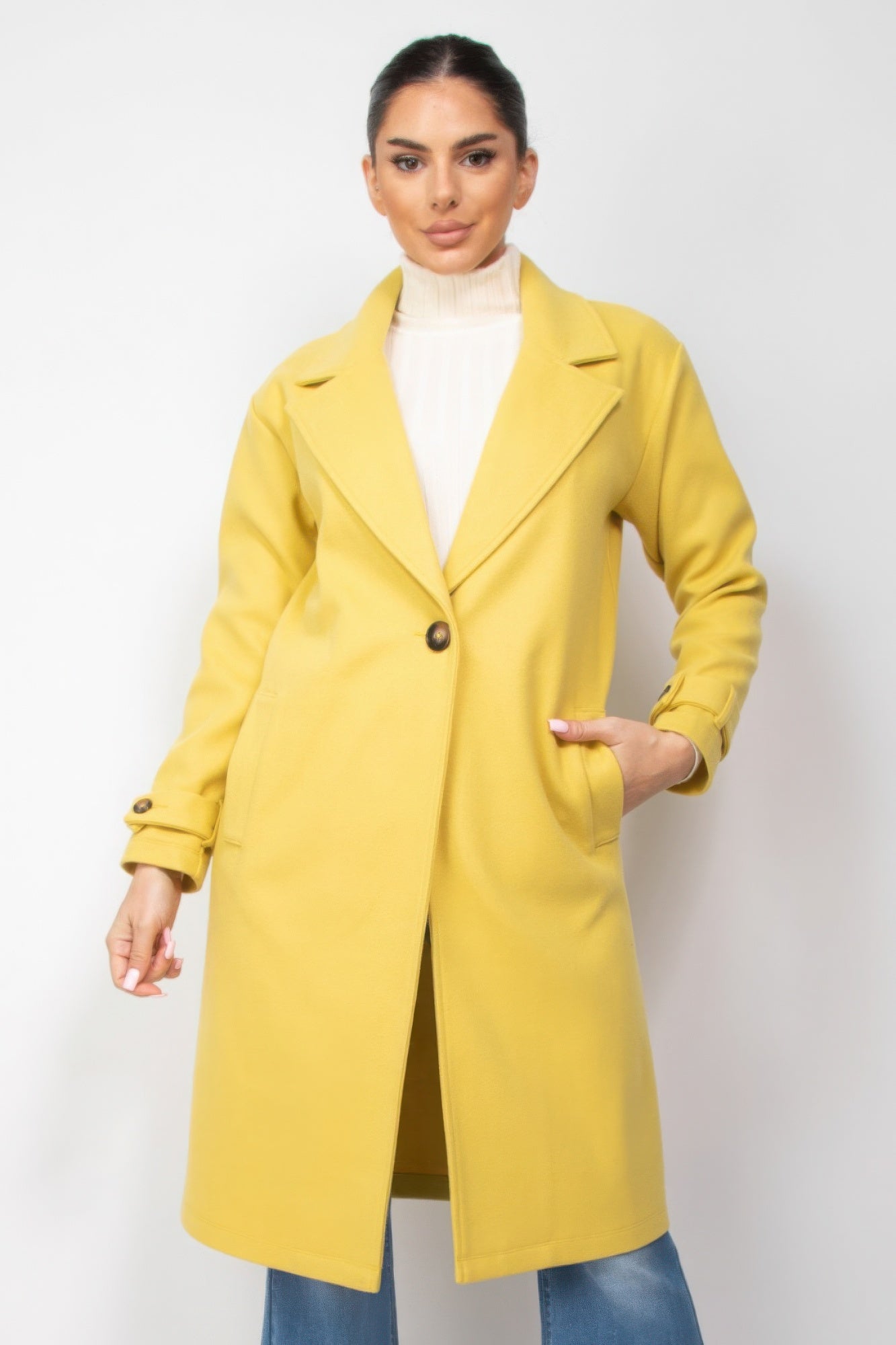 Woven Trench Coat Dress