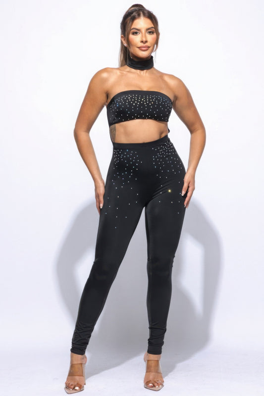 Bling Rhinestones Tube Jumpsuit