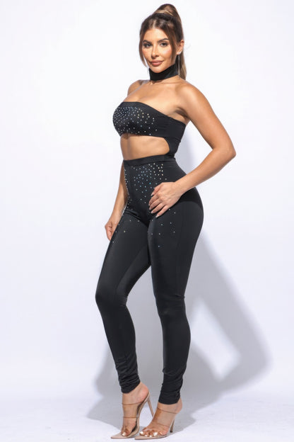 Bling Rhinestones Tube Jumpsuit