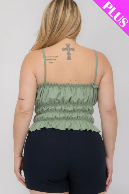 Plus Size Shirred Crop Top
