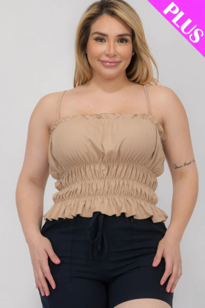 Plus Size Shirred Crop Top