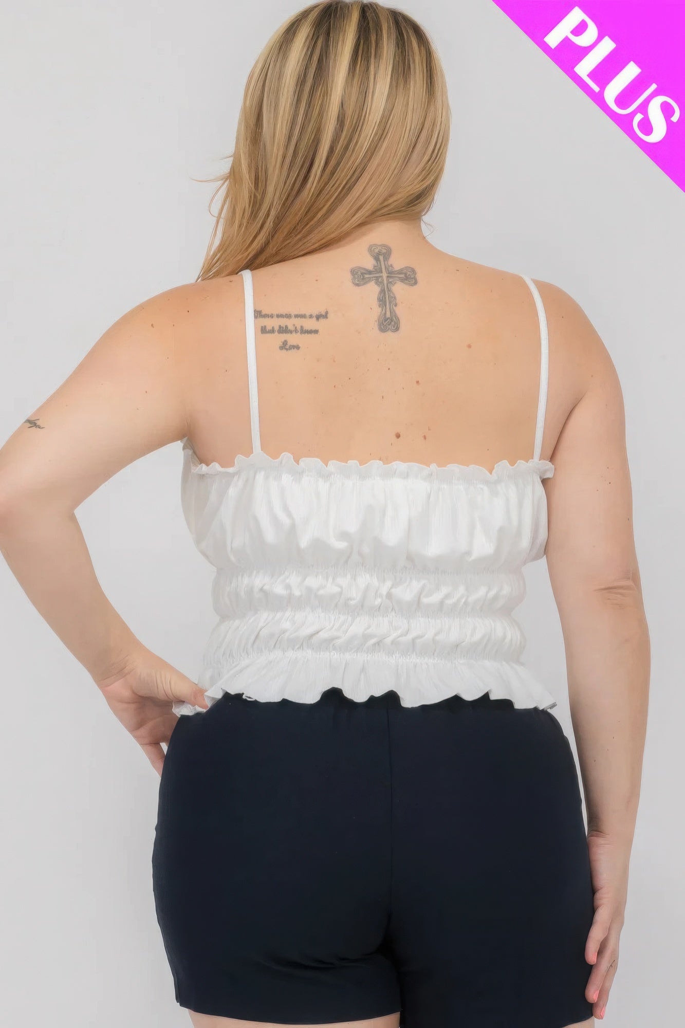 Plus Size Shirred Crop Top