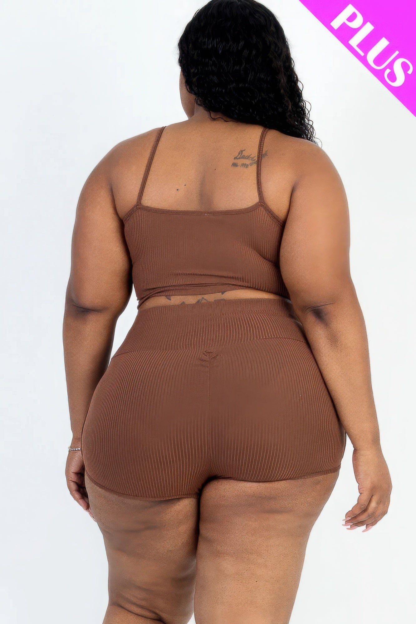 Plus Size Cami Crop Top & Shorts Set