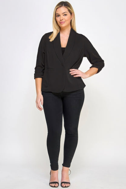 Plus Size Blazer With Pockets