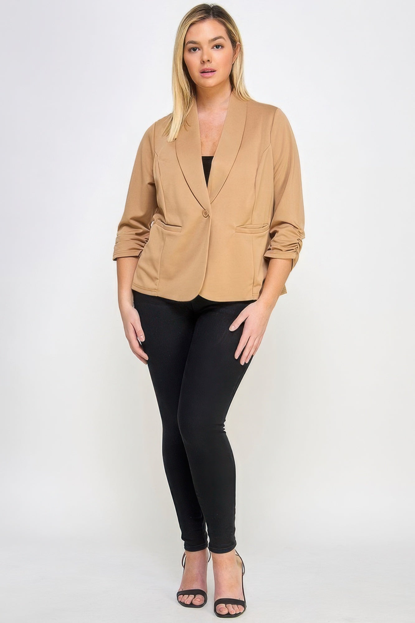 Plus Size Blazer With Pockets