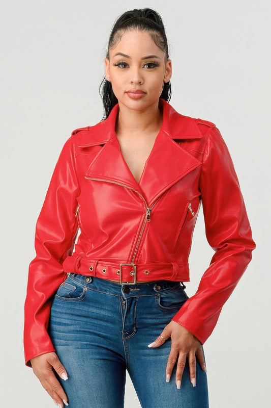 Blazer Faux Leather Jacket