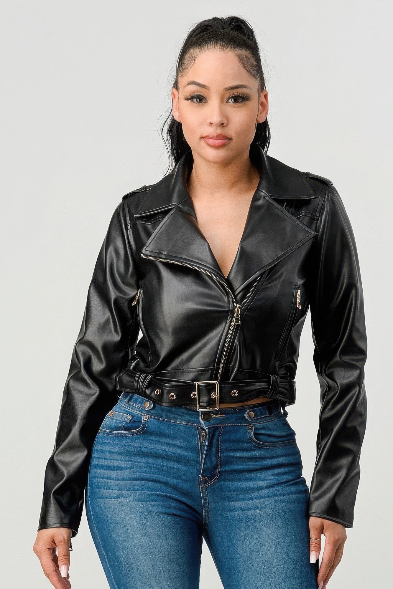 Blazer Faux Leather Jacket