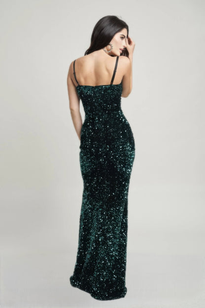 Holiday Teddy Velvet Corset Maxi Dress