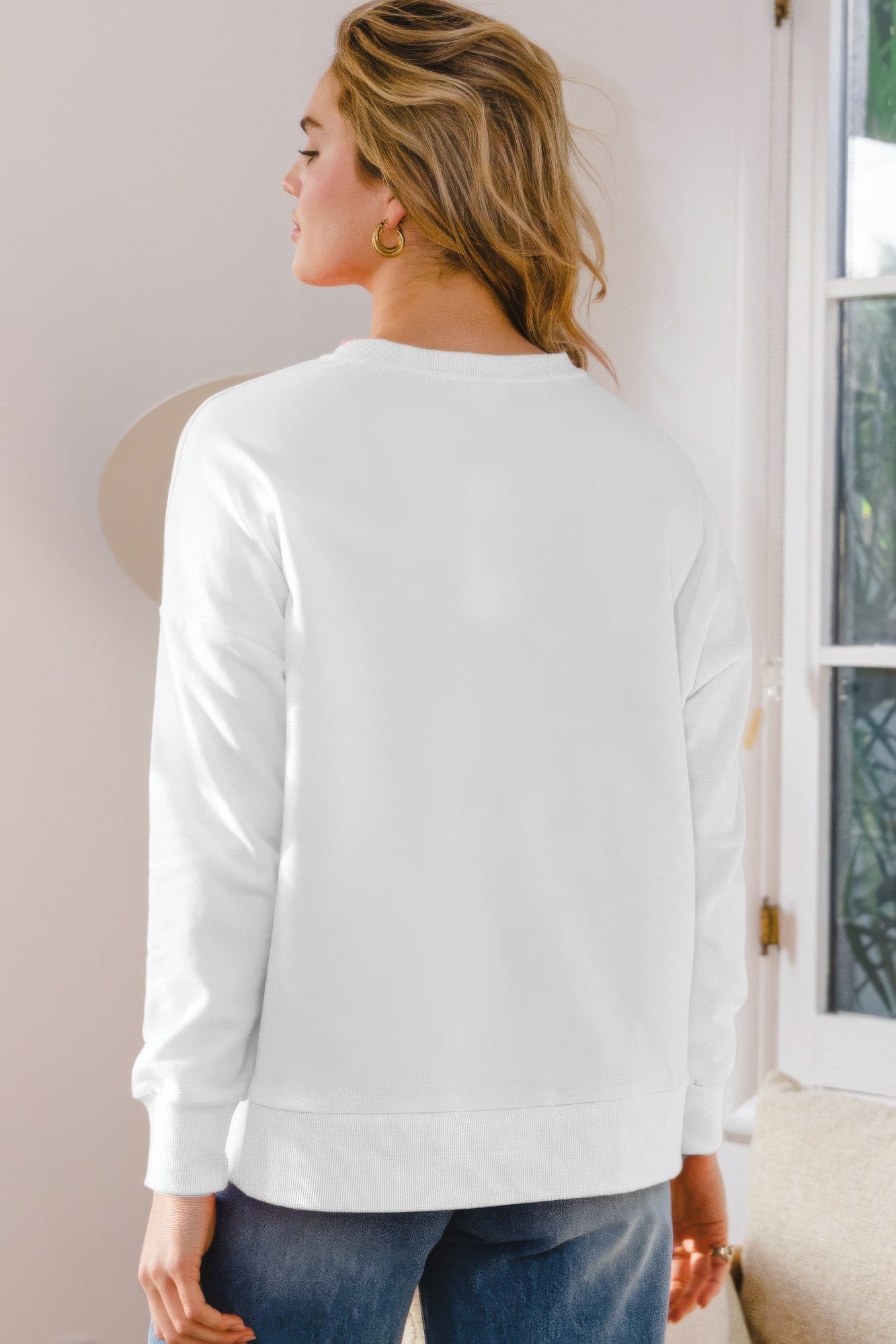 Sequin Flower Oversized Pullover