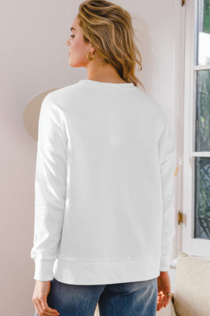 Sequin Flower Oversized Pullover