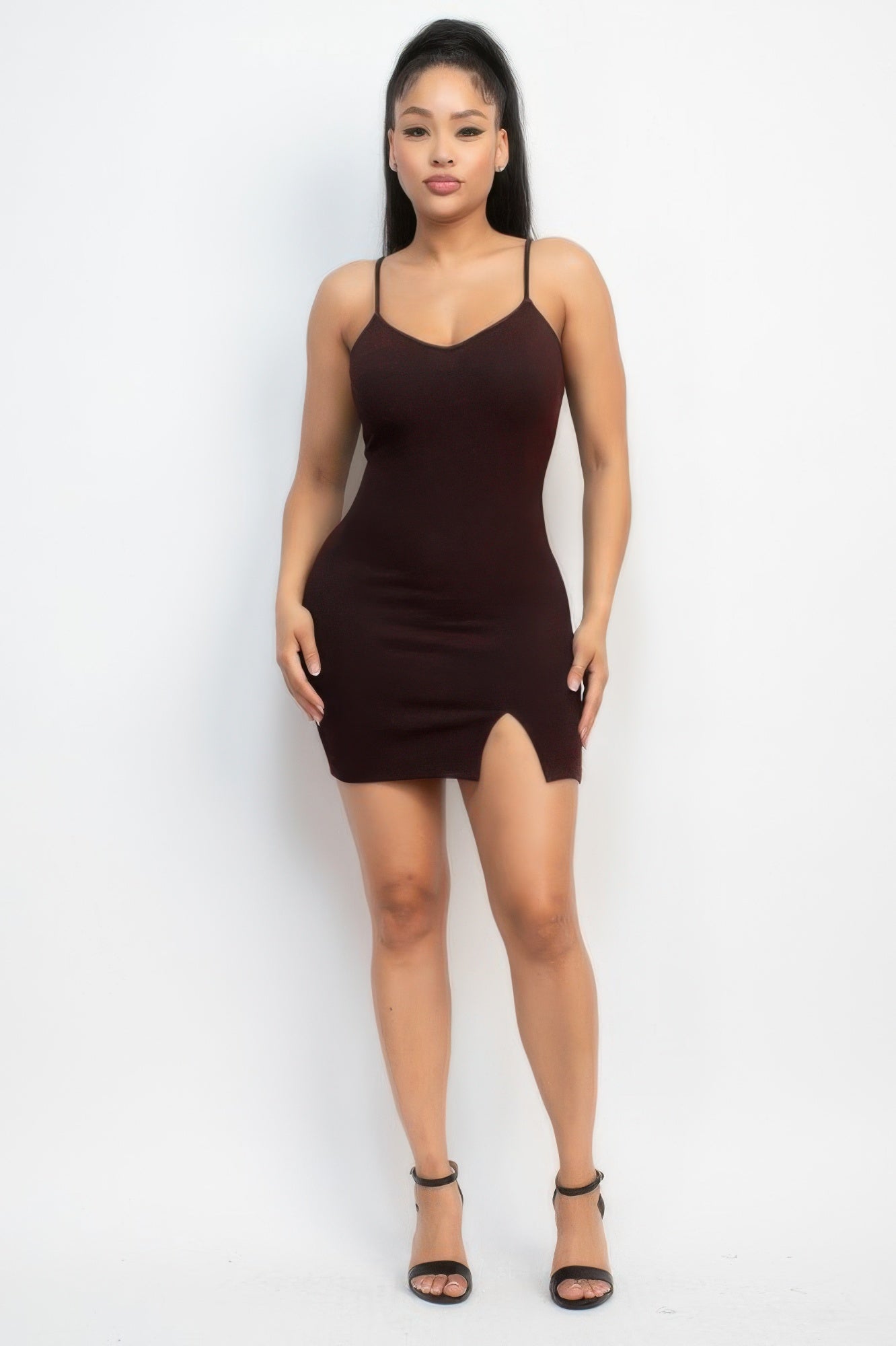 Glitter Bodycon Slit Dress