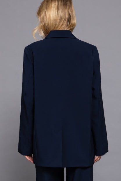 Long Sleeve Notched Collar Blazer