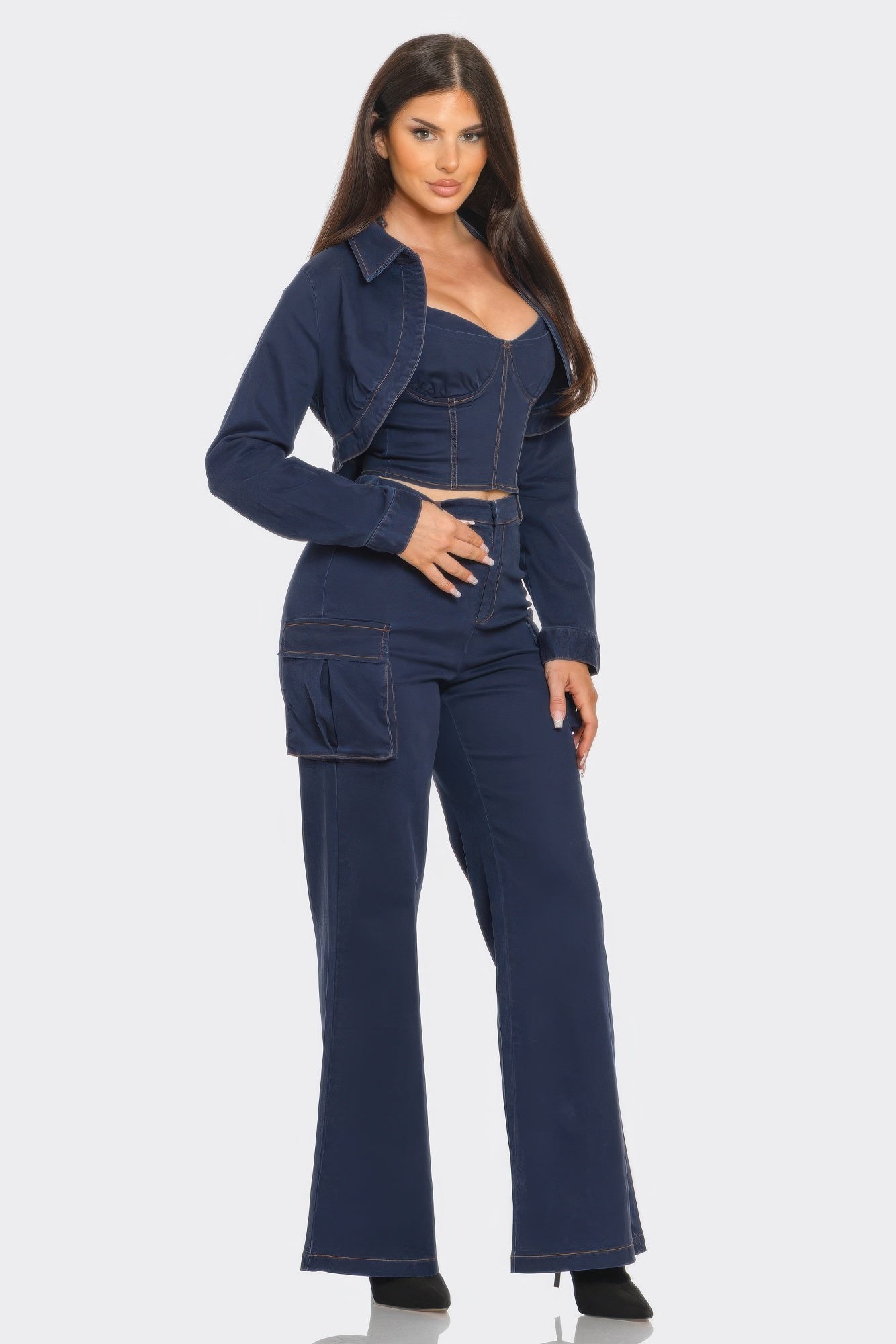 Crop Jacket Cami & Pants Set